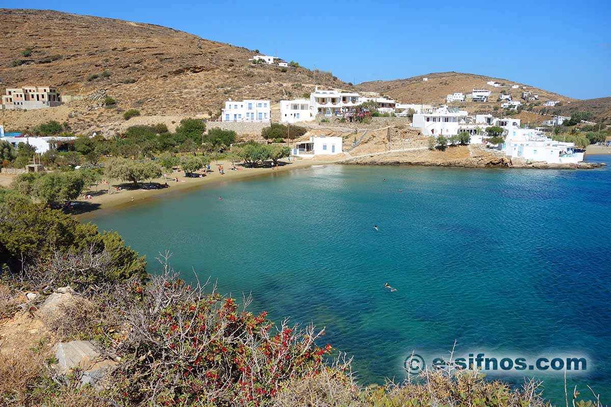 Glipho beach as seen from the sea